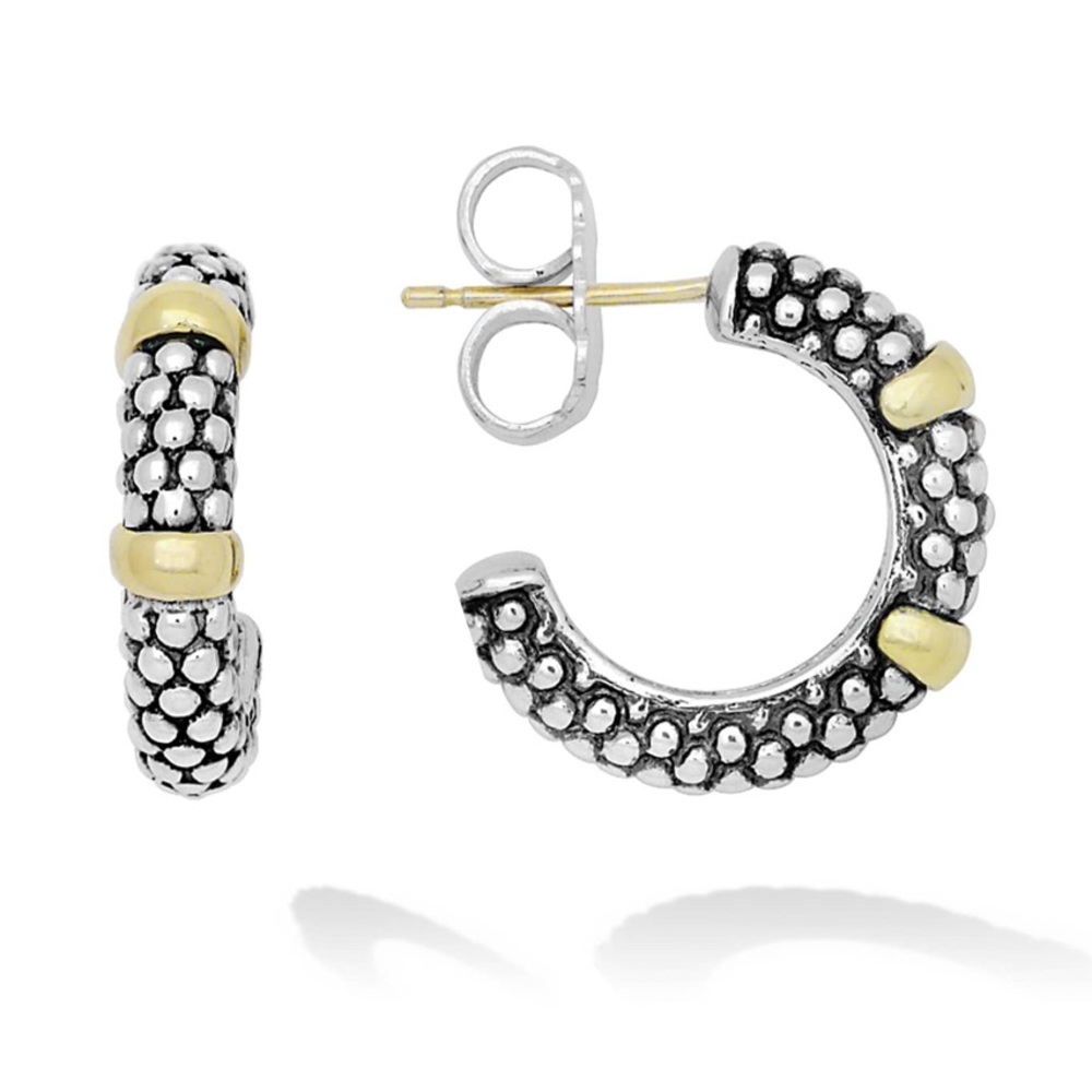 Lagos Gold Station Caviar Huggie Earrings